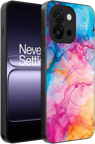 Smartphonica Telefoonhoesje Geschikt voor OnePlus 13T met Regenboog Acryl Marmer Opdruk - TPU Backcover Case Rainbow Acrylic Marble Design geschikt voor OnePlus 13T