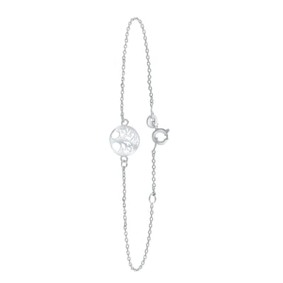 Lucardi Dames Armband levensboom - 925 Zilver - Armband - Cadeau - 19 cm - Zilverkleurig