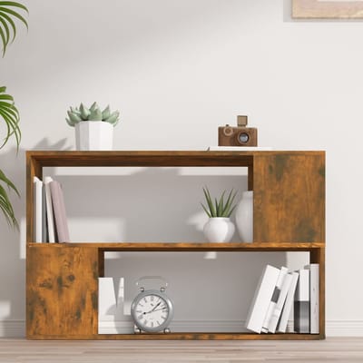 vidaXL - Boekenkast - 100x24x63 - cm - bewerkt - hout - gerookt - eikenkleurig