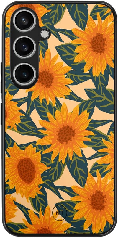Hoesje geschikt voor Samsung Galaxy A35 5G - Zonnebloemen - TPU Hard Case Backcover - Oranje - Mooie Telefoonhoesjes