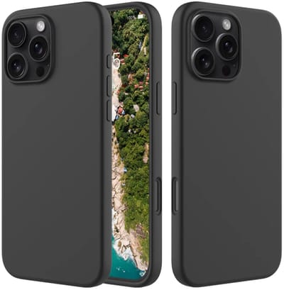 MobyDefend Hoesje - Geschikt voor iPhone 16 Pro Max - Matte Siliconen Backcover - Zwart