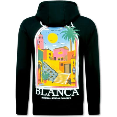 Oversized Hoodie Heren met Capuchon - CASA BLANCA - Dik Geweven - 5993 - Zwart