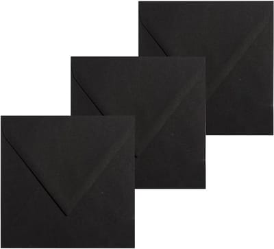Vierkante Enveloppen - Kaartenvelop Wenskaart - Uitnodigingen Versturen - Zonder Venster - 15x15 cm - Zwart