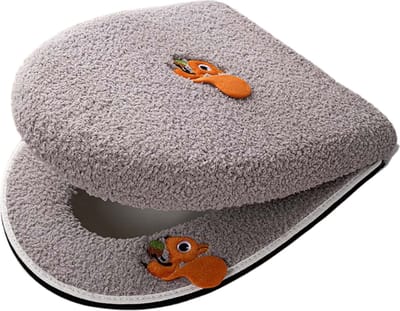 Bovista Wc Bril Hoes - Toiletbril Cover - Toiletbril - Wc Deksel - Toiletafdekking - Verwarmde Wc Bril - (Niet Elektrisch) - Zacht - Grijs