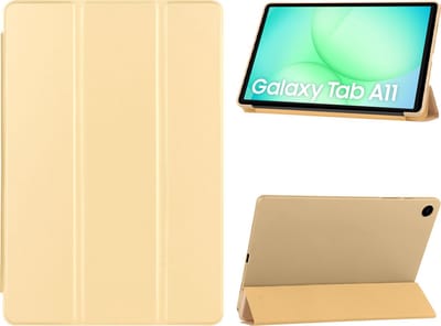 Arara Hoes Geschikt voor Samsung Galaxy Tab A11 8.7 inch - Tri-Fold bookcase met auto/wake functie - Goud