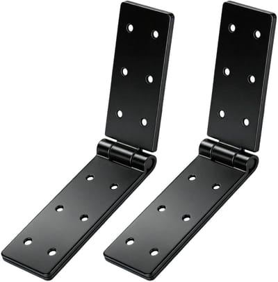 Dailygoods- Deurscharnieren Zwart - Inklapbaar - Meubelscharnieren - Zware Scharnieren - Voor Houten Deuren - Set van 2 - Meubelscharnier
