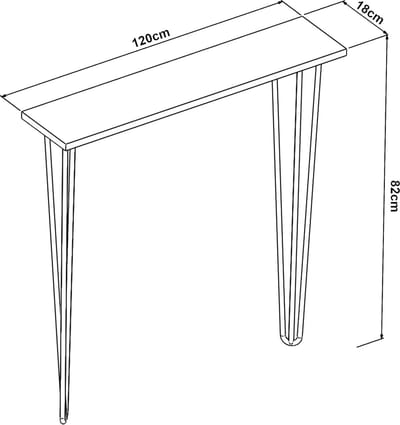 Console tafel Kokemäki met pinpoten 82x120x18 cm zwart