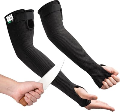BOTC Snijbestendige sleeve - XS - 2 Stuks - Oesterhandschoen - Snijhandschoen - Wasbaar - Klasse 5 - Zwart