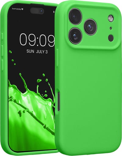 kwmobile telefoonhoesje geschikt voor Apple iPhone 17 Pro - TPU backcover met siliconen coating - Smartphone case in limoengroen