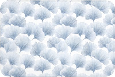 Badmat 90x60 cm - Antislip - Waaier - Modern - Blauw - Badmatten voor badkamer - Badkamermat - Douchemat - Badkamer mat