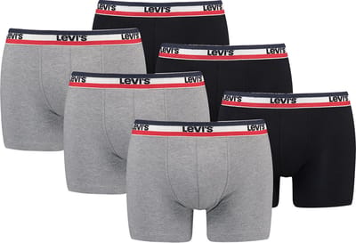 BOXERS 6-pack Levi's Sportswear Logo herenboxershorts, ondergoed gemaakt van biologisch katoen