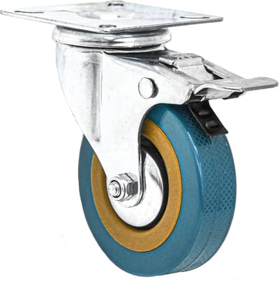 1 Stuk 360° Zwenkwiel met Rem - 75mm Zwaarlast Wielen - Meubelwielen tot 60 kg - Transportwielen