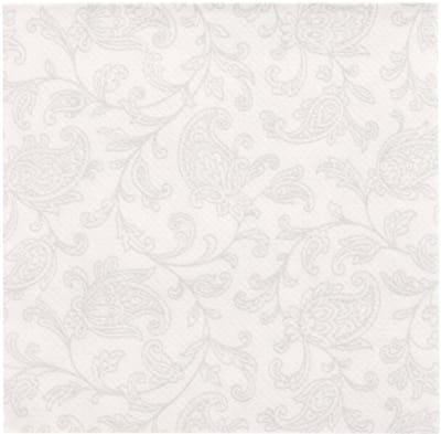 14x 20 Servetten ROYAL Collection 1/4 vouw 25 cm x 25 cm wit Ornaments