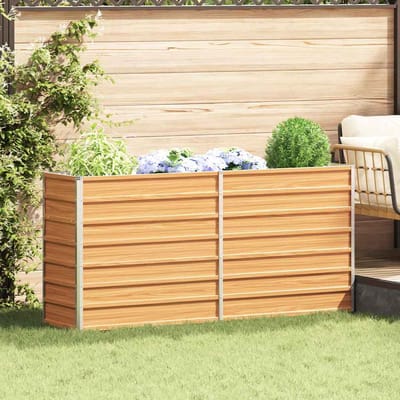 vidaXL - Verhoogde - plantenbak - Lichtbruin - 160 - x - 40 - x - 45 - cm - Gegevens - staal