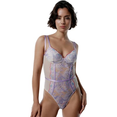 Body met nepbustier voor dames Black Limba Arden