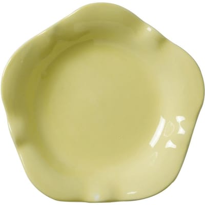 Koreaanse Ins Keramische Onderborden Schattige Gele Dinerborden Kawaii Ei Bloesem Dessertbord Keuken Cafe Kant Broodborden Cadeau about 3.8 20 20cm beige