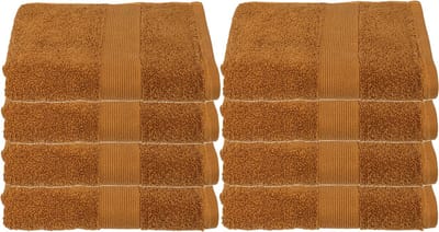 Atmosphera Badhanddoek Towelmaster - 8x - lichtbruin - luxe - 50 x 90 cm - katoen - 450 grams - badkamer handdoek