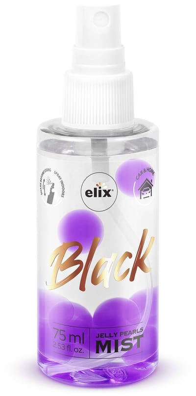 Elix - Jelly Pearls Luchtverfrisser Spray - Auto Luchtverfrisser Compact - Interieur Parfum - voor Kamer & Auto Geur Spray - 75ml - Black