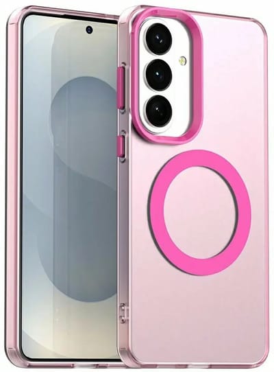 MagSafe Compatibel Backcover Hoesje Geschikt voor Samsung Galaxy S26 - Roze & Semi-Transparant Design - Stijlvol & Goede Bescherming
