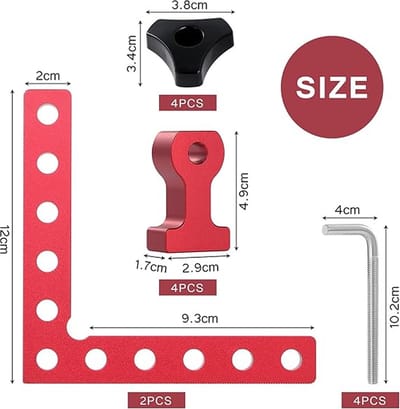 hoekklemmen, hoekspanhoek voor houtbewerking, timmermansgereedschap 120mm x 120mm/2