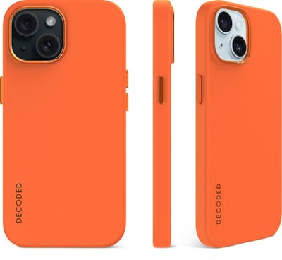 DECODED Siliconen Hoesje voor iPhone 15 Plus - Anti-Bacterieel Hoesje - Geschikt voor MagSafe - Apricot Oranje