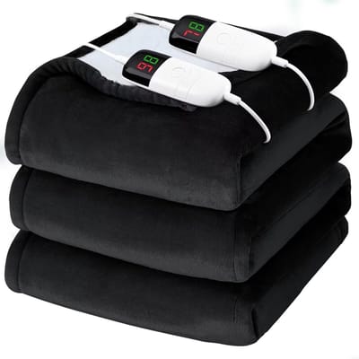 Elektrische Deken - Verwarmde Plaid - Warmte en Comfort - Dubbele Bediening - 213 x 228 cm - Grijs