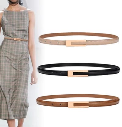 YAGXIG 3 Stuks Riem - damesriem - Stijlvol retro - Broekriem - Dames - 105cm - PU-leer - Damesriem - Geschikt voor jeans, jurken, broeken - Damesriem van PU-leer - met gouden gesp - 105 CM - 3-pack