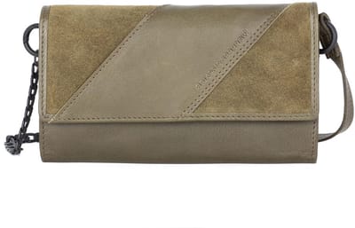Leren Mini Crossbody / RFID Wallet - Flower - Groen