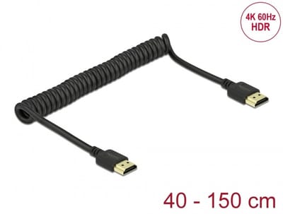 Delock HDMI Coiled Cable 4K 60 Hz