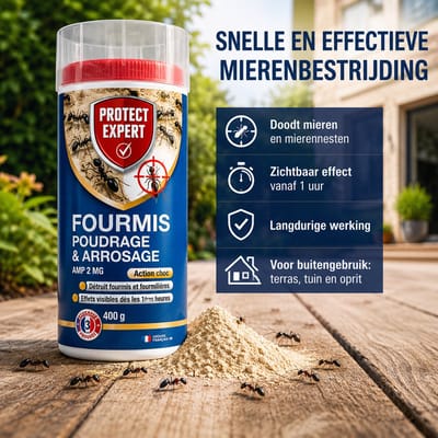 Protect Expert Mierenpoeder 400g | Krachtige Mierenbestrijding voor Terras, Tuin & Oprit | Langdurige Werking