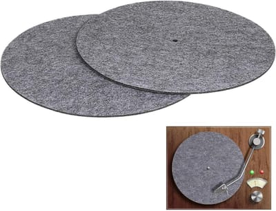 Platenspeler Matten - Vilt Onderlegger - Vinyl Luisteren - Trillingsdempend Ontwerp - 29.5x29.5cm - Grijs
