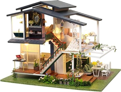 Miniatuurhuiskit - Poppenhuis bouwpakket - Creatief hobbyen - Met LED verlichting - Schaal 1:24 - Niet gespecificeerd
