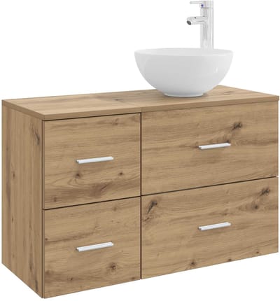vidaXL - Badkamermeubel - Set - 2 - st - Artisanaal - eiken - Bewerkt - hout