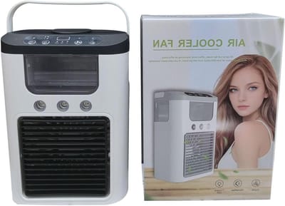 Draagbare Airco - Ventilator - Thuis Koelen - Stille Verneveling - 23.5 cm Hoog - Zwart