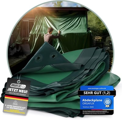 Waterdicht Afdekzeil 3x4m - Extreem Scheurvast & UV-Bestendig Zeil met Oogjes voor Tuinmeubels, Hout en Camping