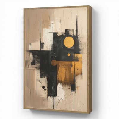 Wandlamp 60x90 cm - Oplaadbaar - Abstract - Zwart - Goud - Modern - Wandlampen binnen woonkamer - Slaapkamer lamp - Decoratieve nachtlamp - Vloerlamp draadloos