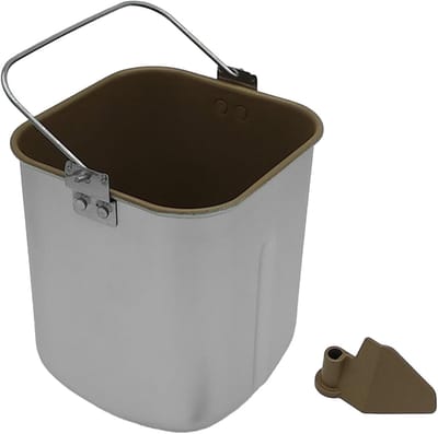 Broodmachine Emmer - Bakaccessoire - Zelf Brood Bakken - Antiaanbaklaag - 14 cm breed - Zilver