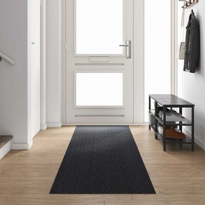 vidaXL - Tapijt - Loper - Antraciet - 80 - x - 400 - cm - Stof