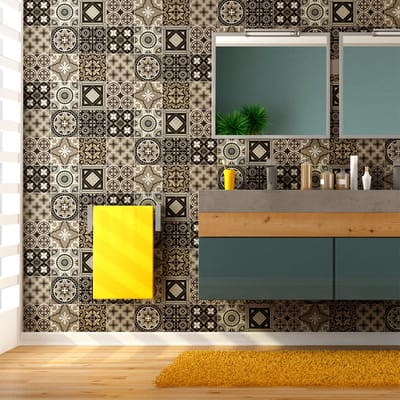 Zelfklevende tegelmuurstickers voor keuken en badkamer - 9 Pompeii Azulejo tegelstickers - 9 stickers 10x10cm