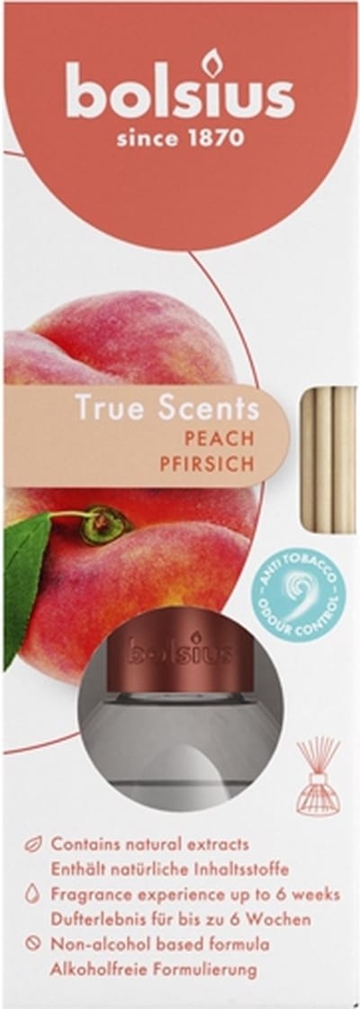 Bolsius geurstokjes perzik - peach geurverspreider 45 ml True Freshness
