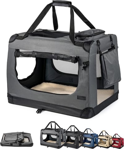 lionto kattentransportbox comfortabel & mesh-ventilatie, girjs 50x34x36 cm