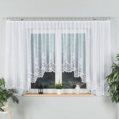 Markizeta Berenika - Jacquard Gordijn - 530x160 cm - Florale Patroon - Decoratief Onderafwerking