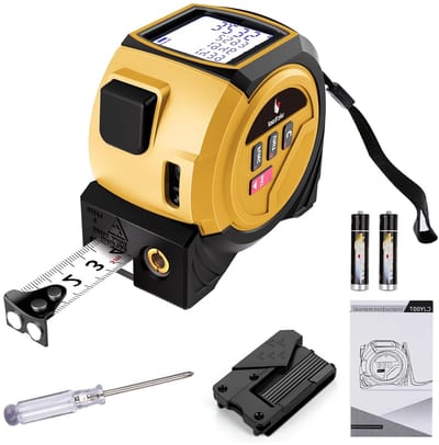 Digitale 3-in-1 Rolmeter met Laserafstandsmeter - Meetafstand, Oppervlakte en Volume tot 40m