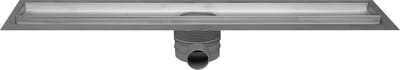 Easy Drain Multi inbouwdeel RVS zonder rooster met RVS flens waterslot 30/35/50mm 90cm inbouw diepte vanaf 79mm met zijuitloop