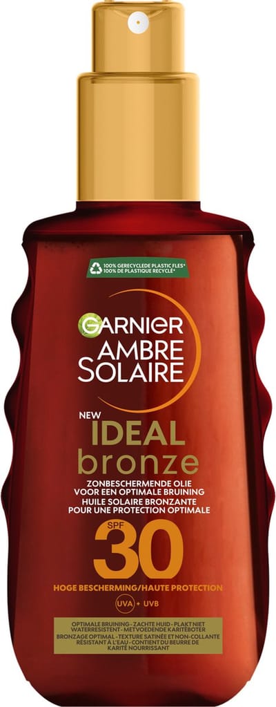 Garnier Ambre Solaire Ideal Bronze Zonneolie SPF 30 - Optimale bruining & Stralende Huid - 150ml