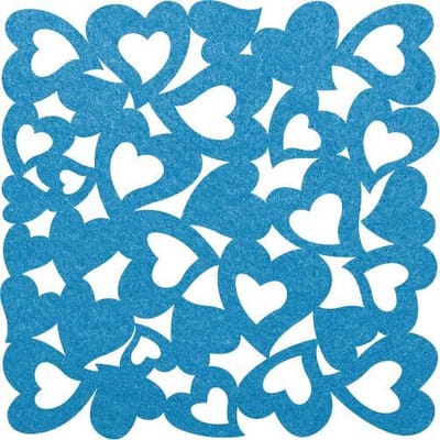 Hartjes vilt onderzetters - Lichtblauw - 6 stuks - 10 x 10 cm - Tafeldecoratie - Glas onderzetter - Valentijn - Cadeau - Woondecoratie - Tafelbescherming - Onderzetters Voor Glazen - Keukenbenodigdheden - Woonaccessoires - Tafelaccessoires
