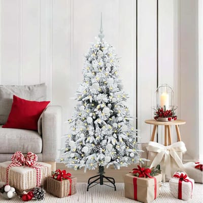 vidaXL - Kunstmatige - Hinged - Kerstboom - met - 150 - LED - Wit - 150 - cm - PE - en - PVC