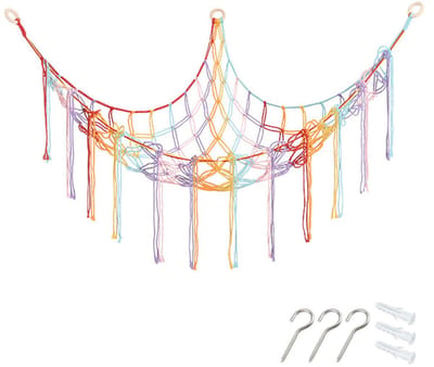 Opbergnet Knuffels - 1 stuk - Speelgoed hangmat - 150 cm - Opbergnet speelgoed - Hangend - Plush Net - voor Hoeken - Hangmatten - Babyspeelgoed - Opbergzak Hangen - Speelgoedmand Kinderen - Toy Hammock - netto zak - Knuffel Hangmat - Kleur