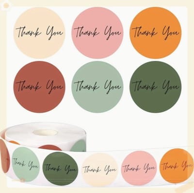 Sluitsticker - Sluitzegel Thank you - 6 assorti | Rose / Roze - Groen - Geel - Zwart | Bedankje - Envelop | Chique | Moederdag | Envelop stickers | Cadeau - Gift - Cadeauzakje - Traktatie | Bestelling leuk verzenden | Chique inpakken | DH Collection