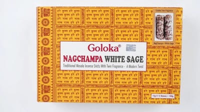 Goloka Nagchampa Wierookstokjes – 180g Voordeelverpakking (12 x 15g) – Authentieke Nagchampa & White Musk Geurmix – Premium Kwaliteit Masala Wierook Met Kajal Sticker